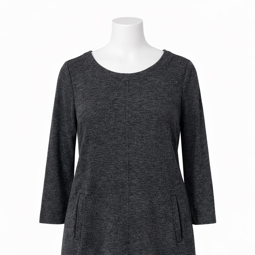 Adrienne Vittadini Charcoal Long Sleeve Dress